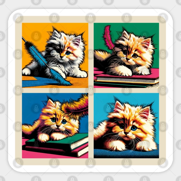 Ragamuffin Pop Art - Cute Kitties Sticker by PawPopArt